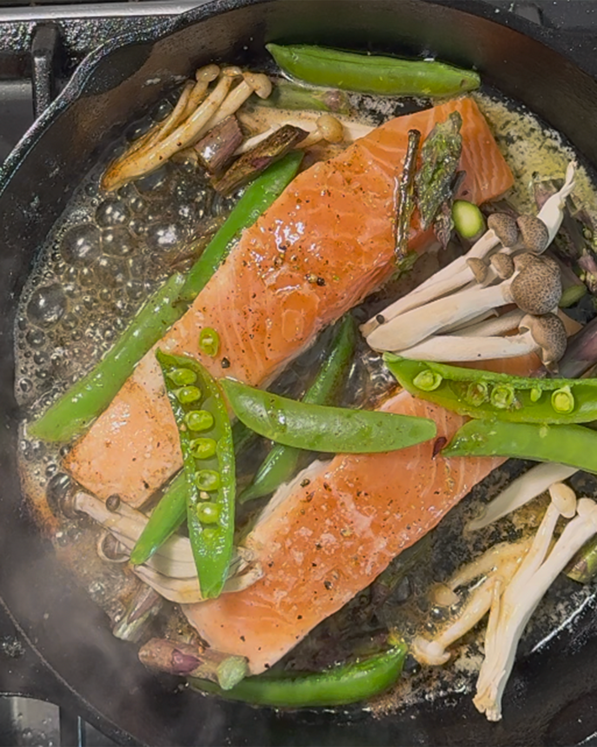 Butter-basted Salmon with Spring Vegetables