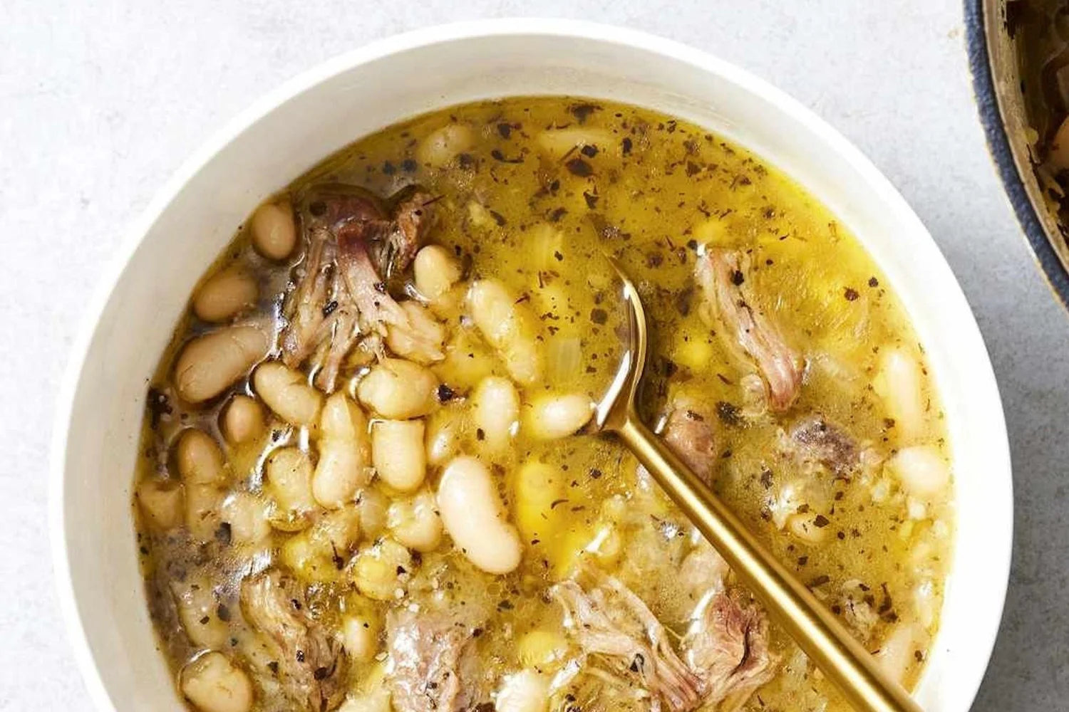 White Beans in Red Wine Shallot Broth