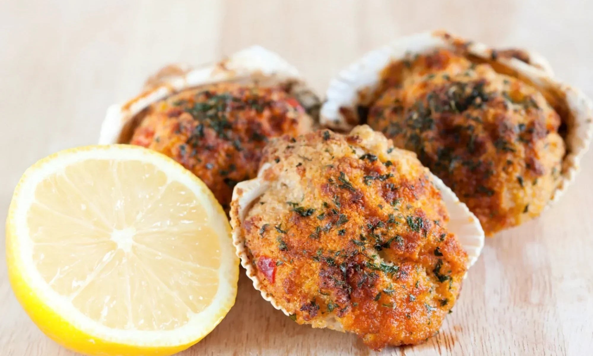 Baked Clams with Lemon Herb Garlic Butter