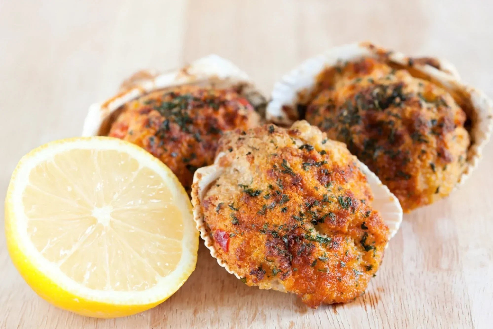 Baked Clams with Lemon Herb Garlic Butter